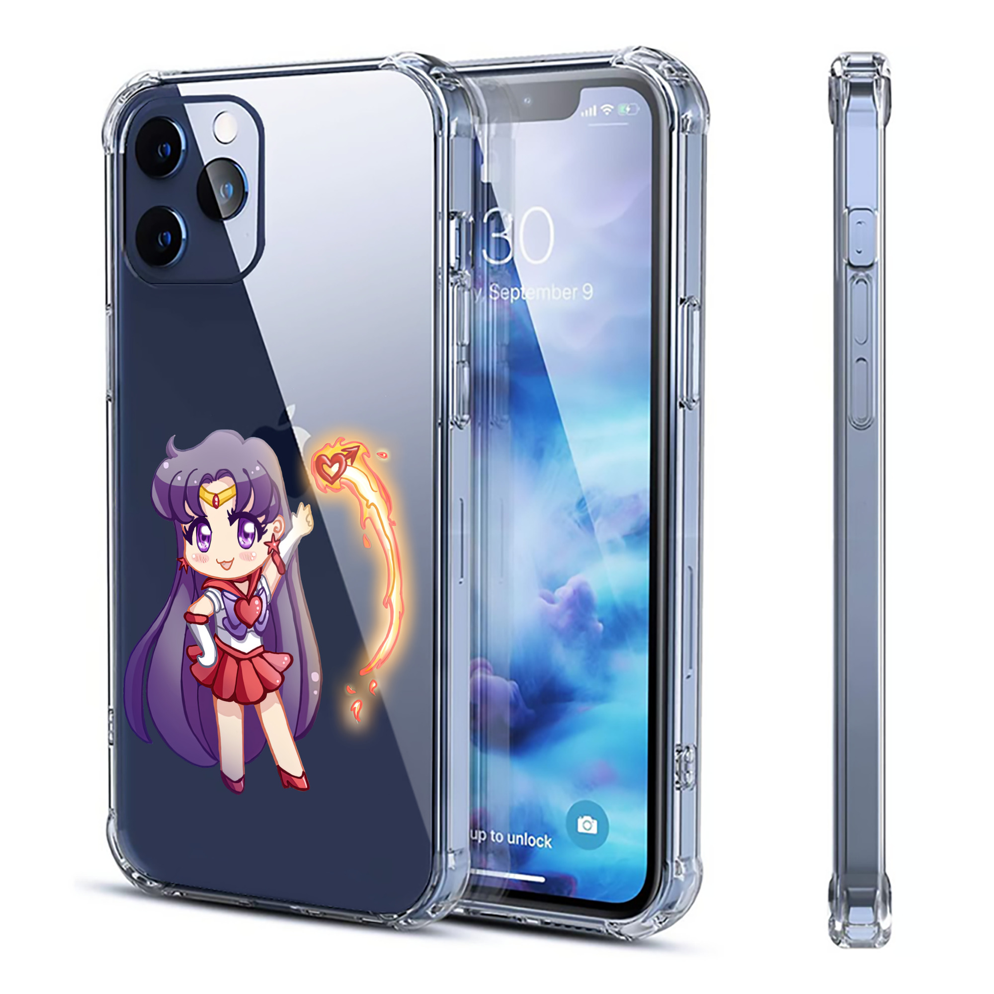 （画像用） 美少女戦士セーラームーン 火野レイ ひの レイ Sailor Moon Hino Rei （セーラーマーズ,Sailor Mars） 【iPhone 12シリーズ対応】透明スマホケース（クリアソフトケース）